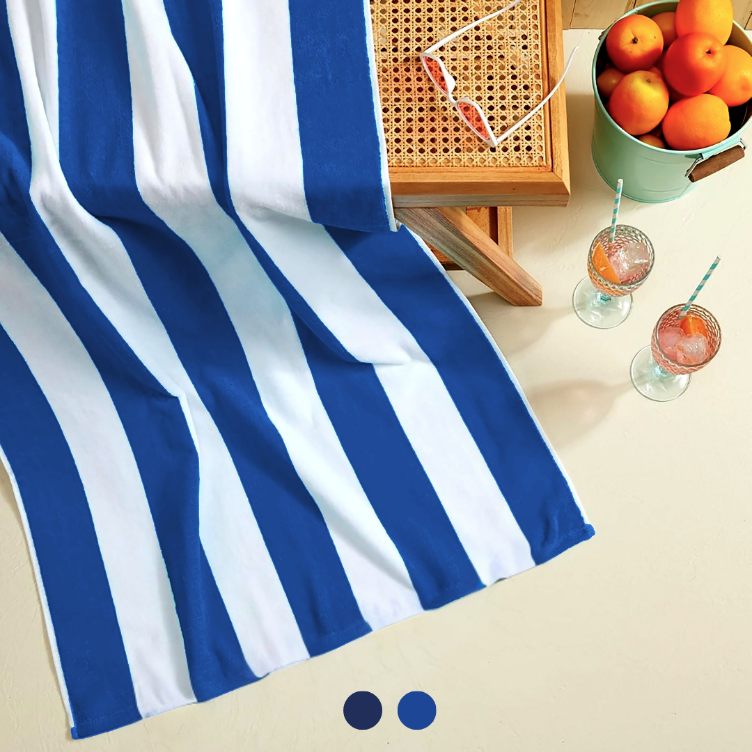 Mid-weight Cabana Beach Towel: 100% Cotton Towel