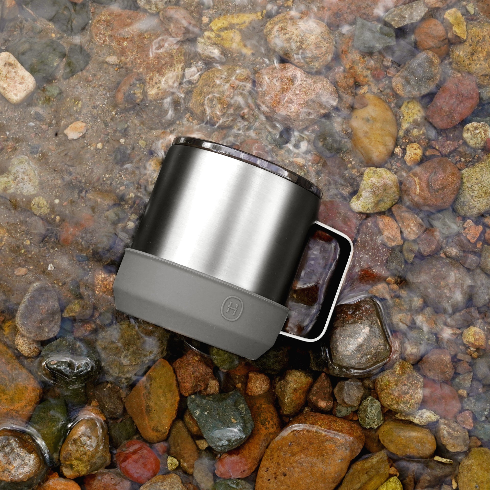 Titanium Grey camp mug-Metallic Grey 10 OZ