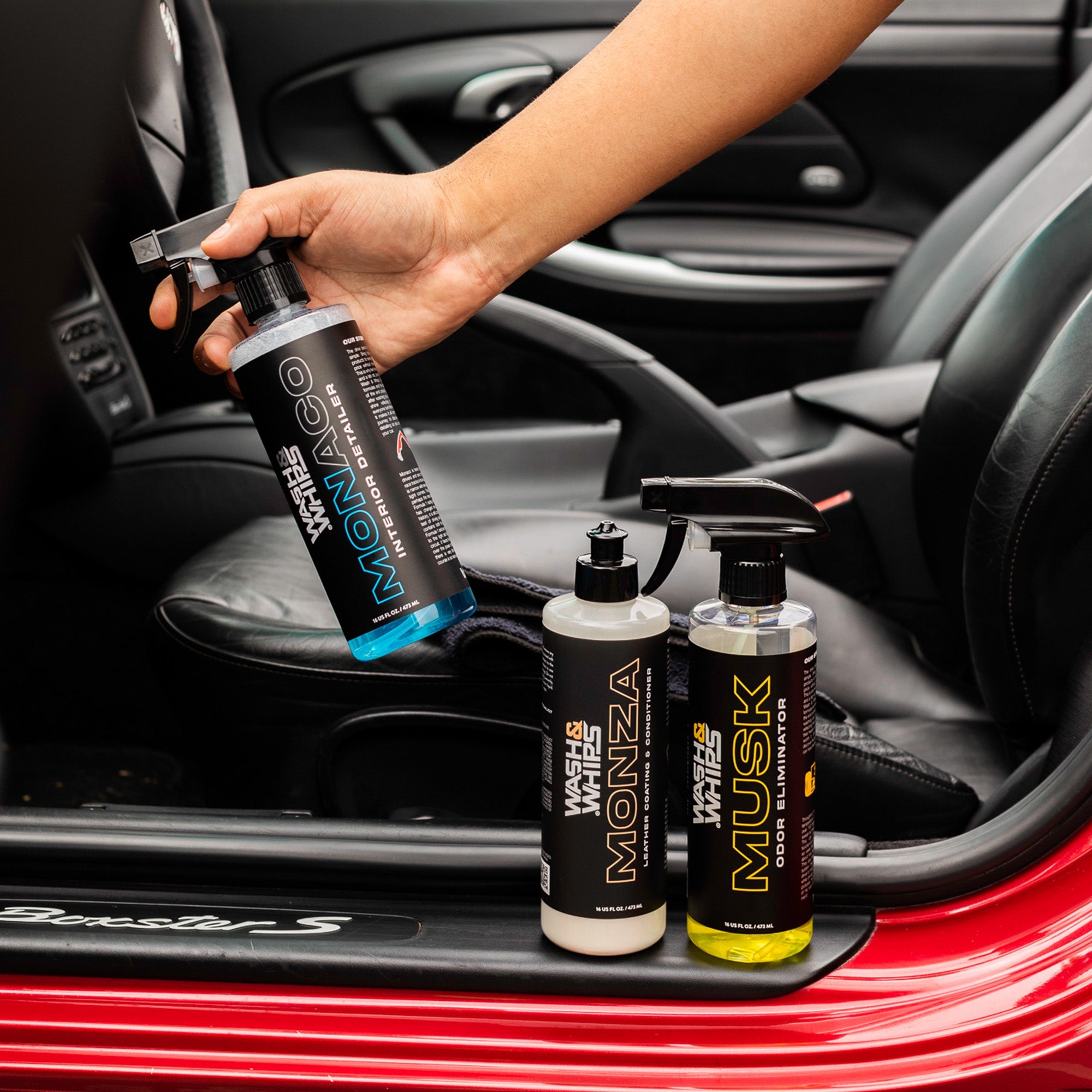 WASH&WHIPS Quick Detailing Pro Kit for Auto Detailing - 16-Piece Complete Car Care Set