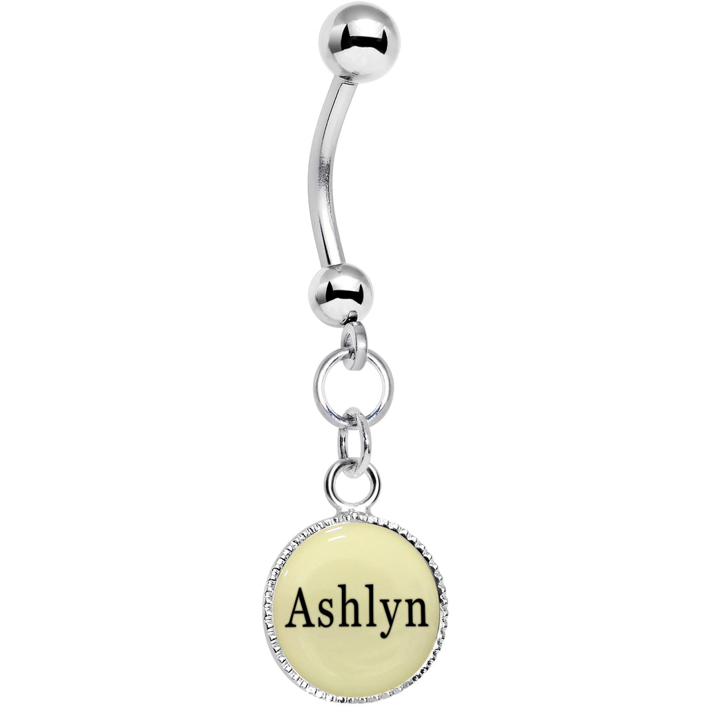 Custom Glow in the Dark Personalized Name Dangle Belly Ring