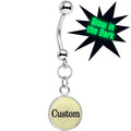 Custom Glow in the Dark Personalized Name Dangle Belly Ring