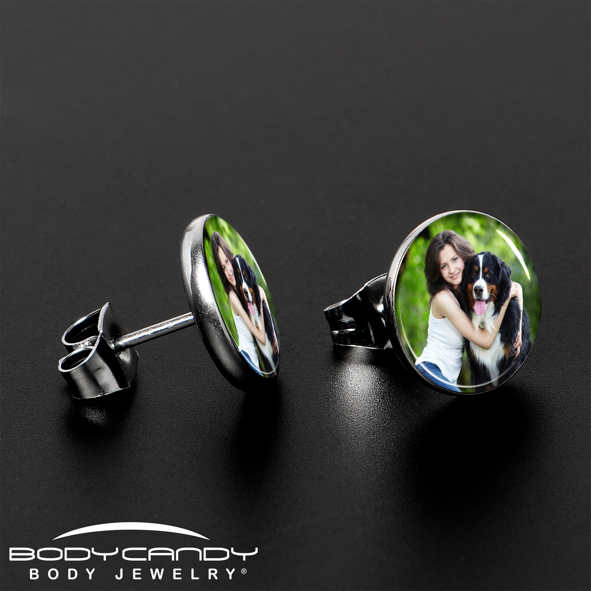 Custom Full Color Photo Stud Earrings