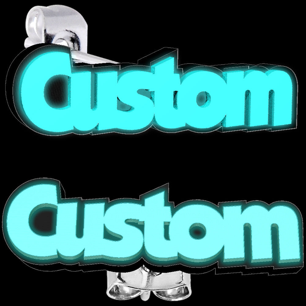 Custom Glow in the Dark Text Personalized Message Stud Earrings