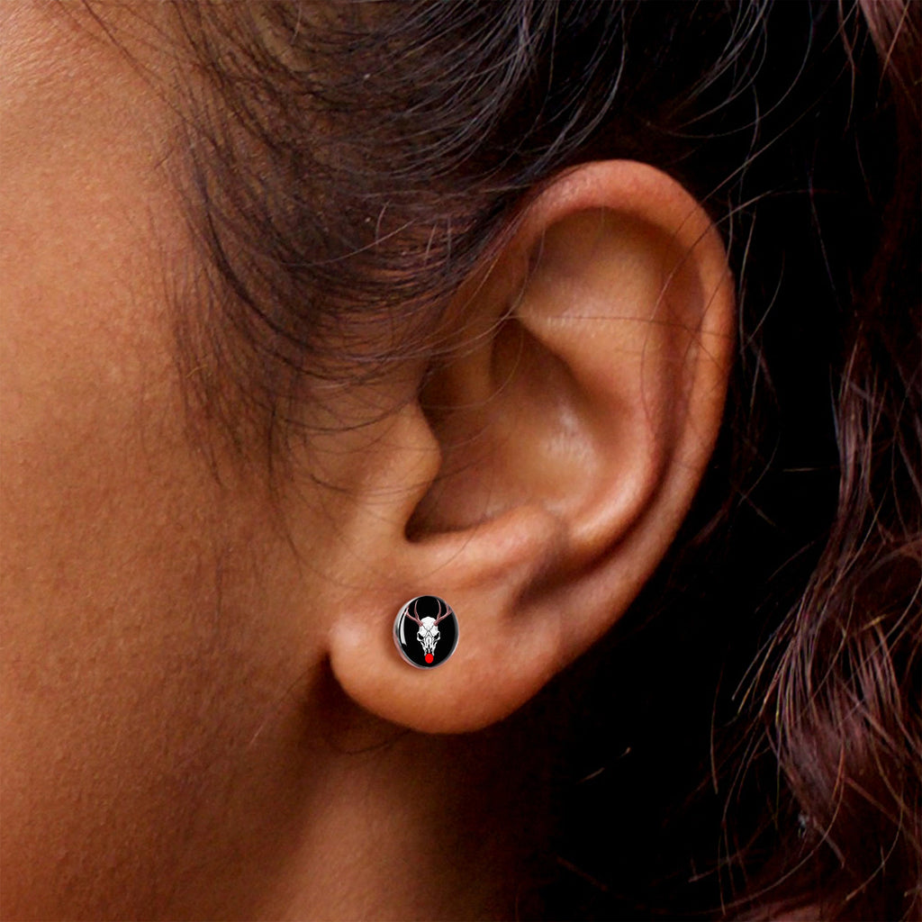 Holiday Dead Nosed Reindeer Stud Earrings by Onyx O