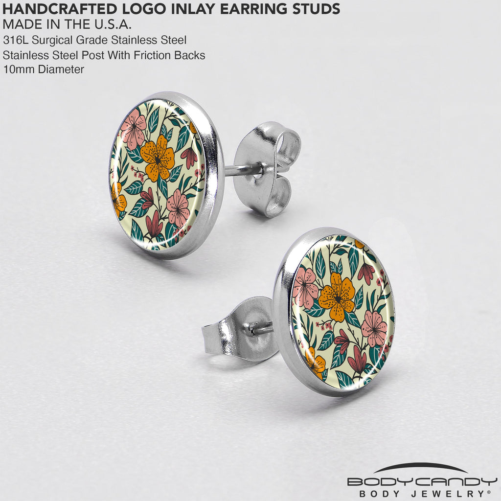 Blossom Creation Wildflower Flowers Stud Earrings by Onyx O
