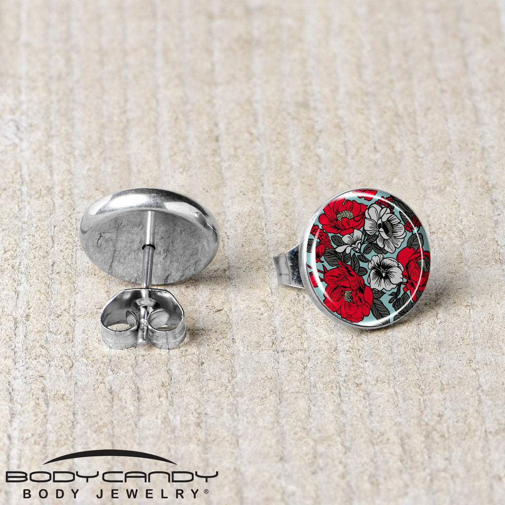 Blossom Creation Vibrant Bloom of Flowers Stud Earrings by Onyx O