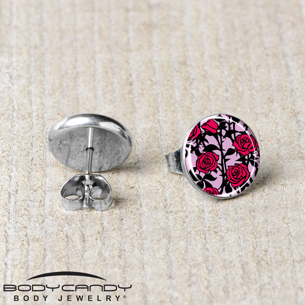 Blossom Creation Floral Love of Roses Stud Earrings by Onyx O