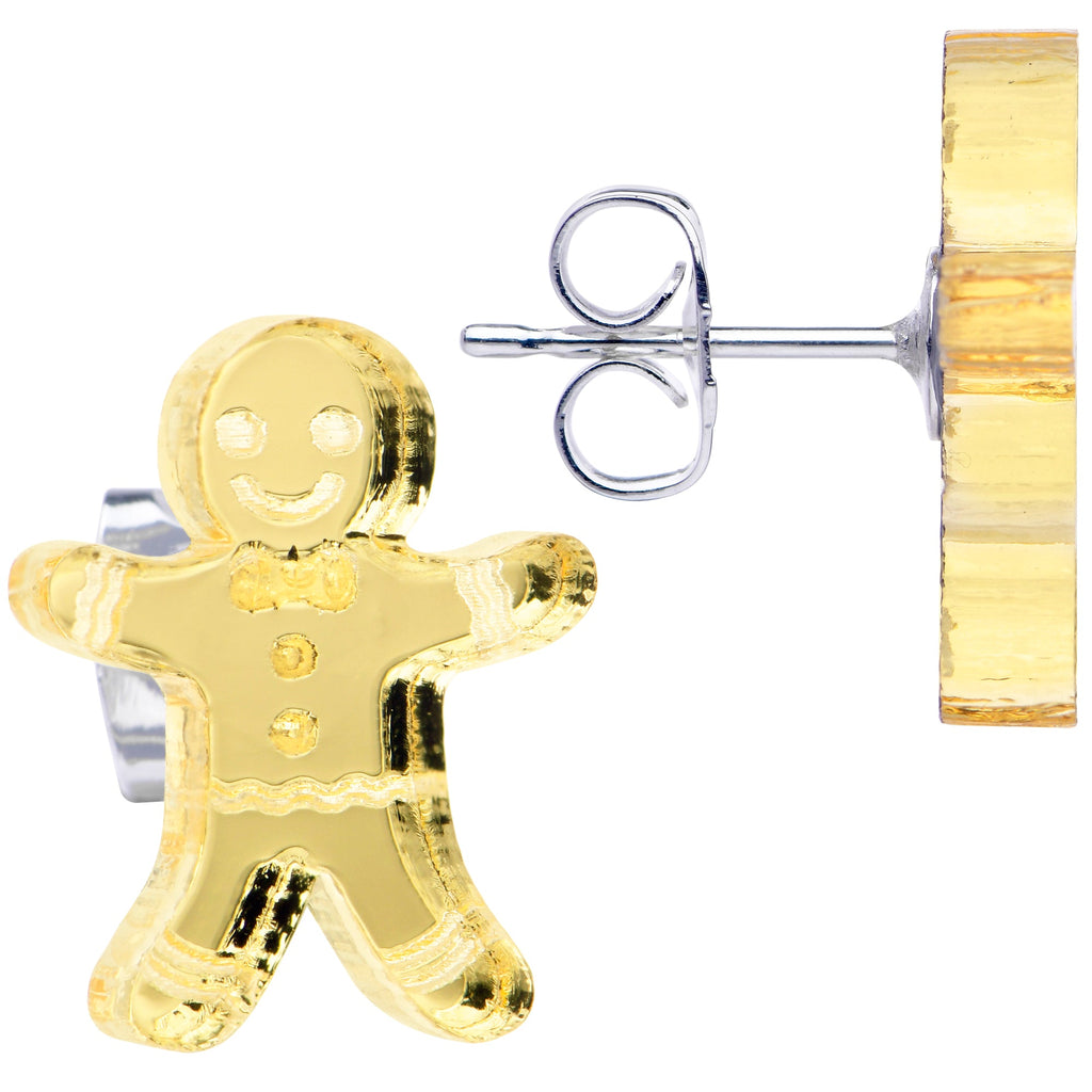 Holiday Gingerbread Man Stud Earrings