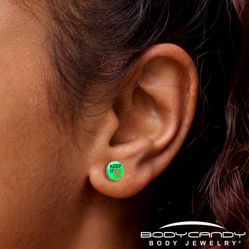 Keep it 100 Glow in the Dark Stud Earrings by Onyx O