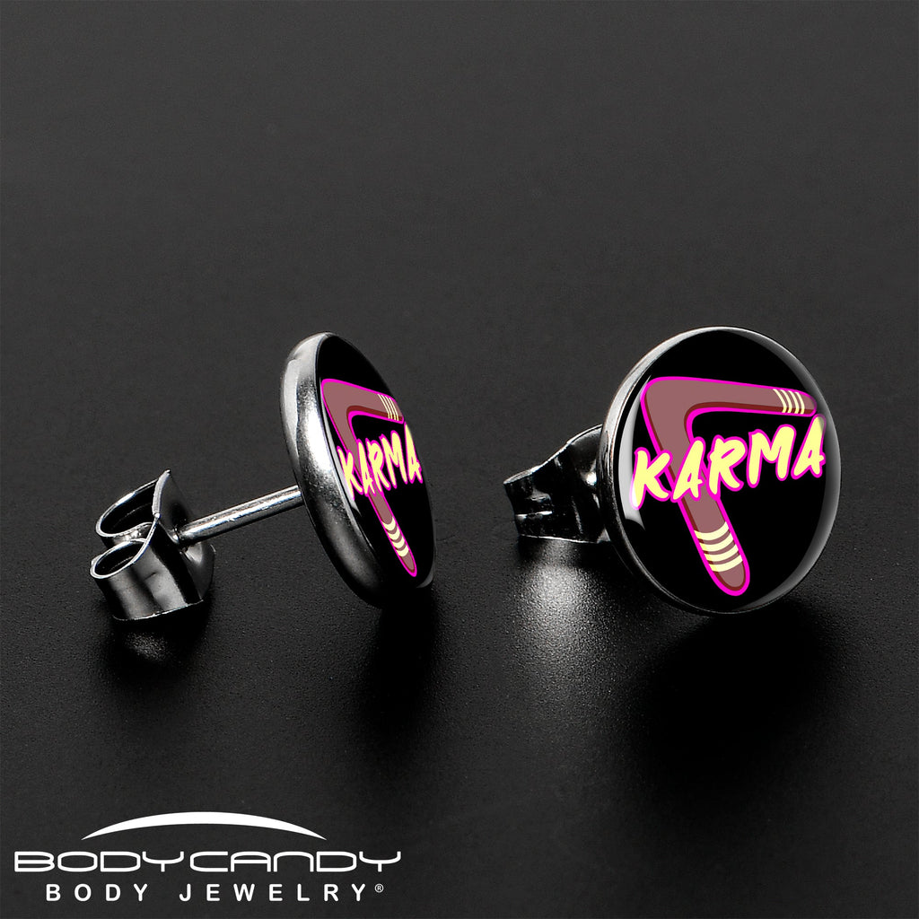 Karmic Boomerang Stud Earrings by Onyx O