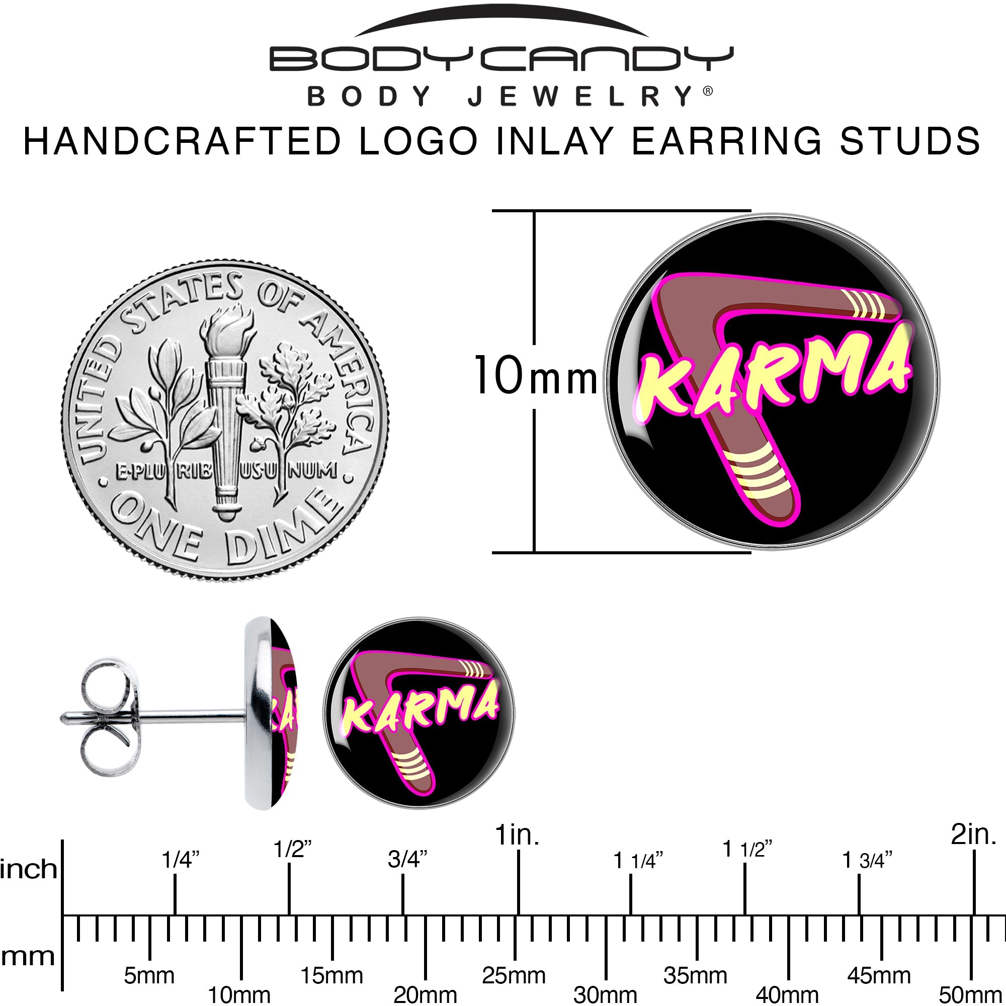 Karmic Boomerang Stud Earrings by Onyx O