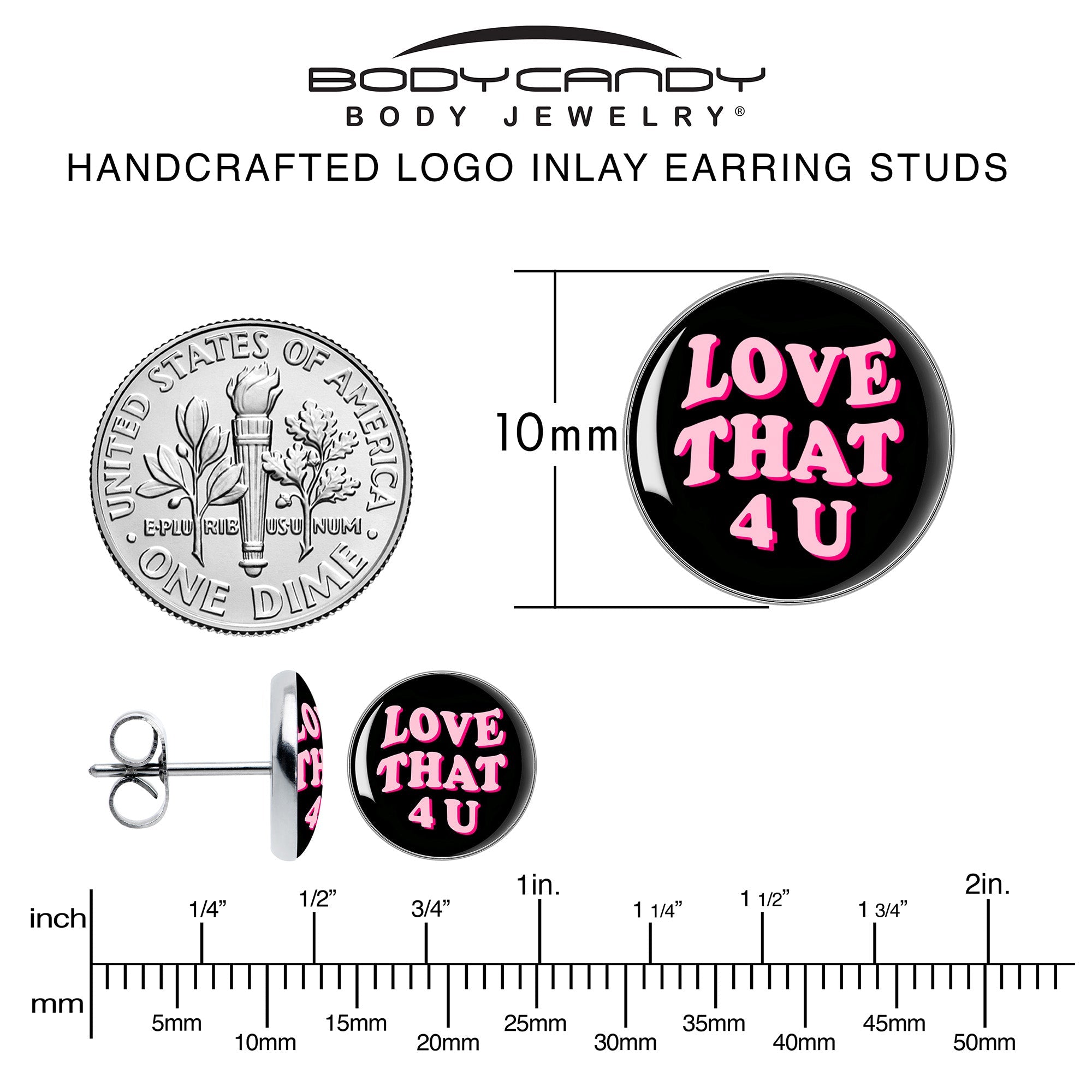 Love That 4 You Stud Earrings by Onyx O