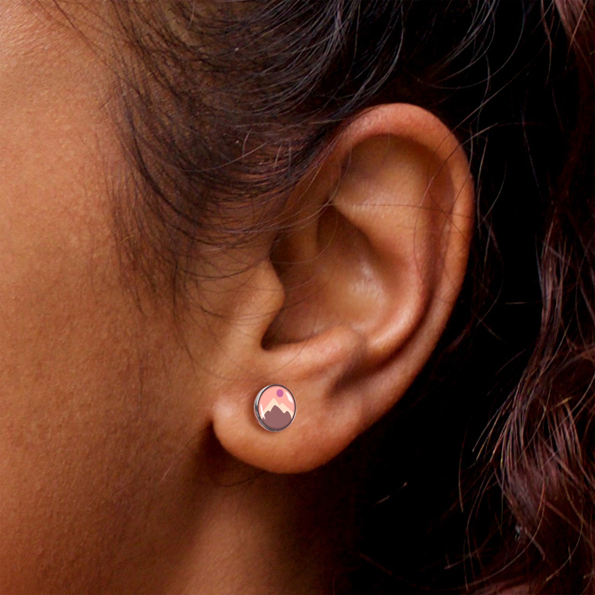 Mountain Sunrise Stud Earrings by Onyx O