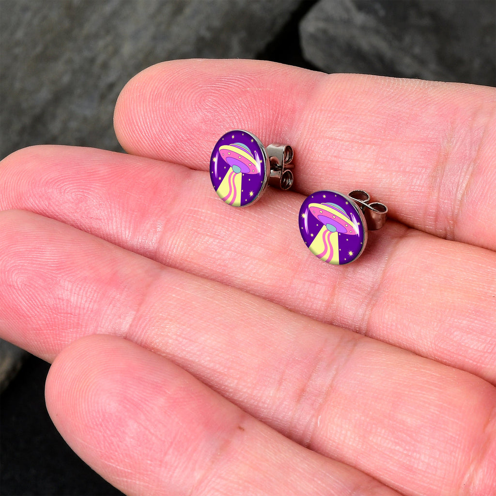 Style Space Invasion UFO Stud Earrings by Onyx O