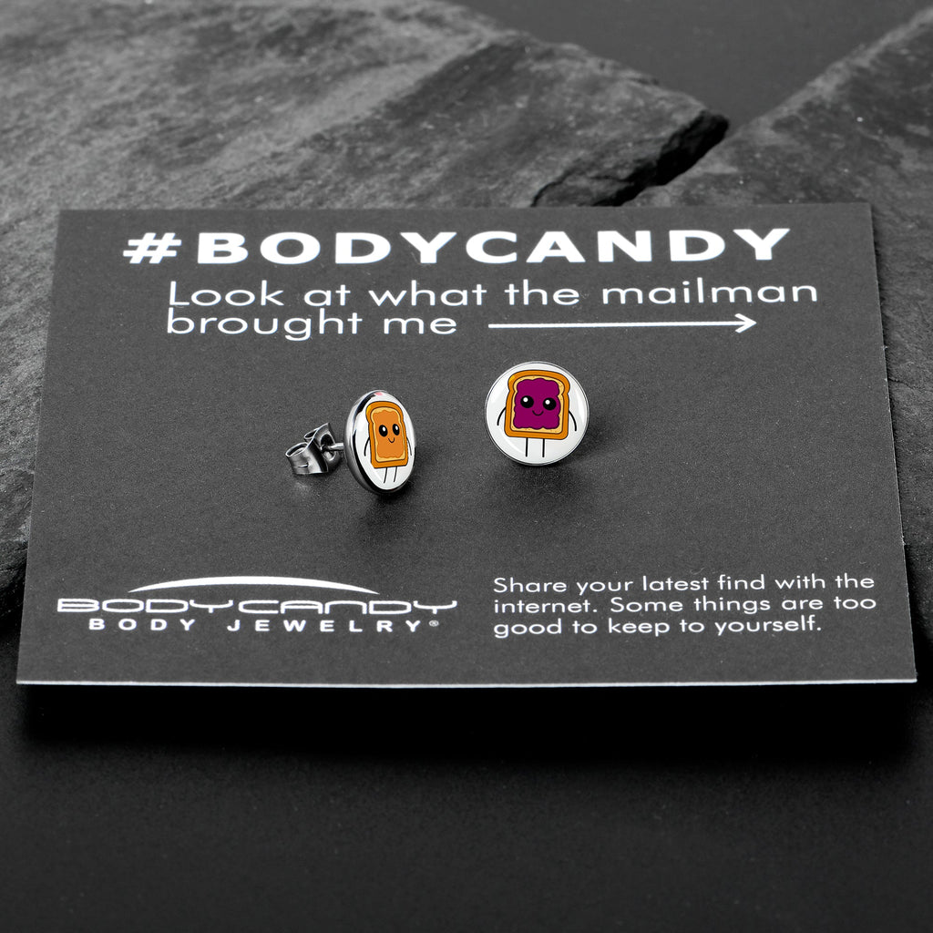 PB and J Peanut Butter and Jelly Sandwich Stud Earrings by Onyx O