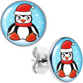 Snowfall Holiday Penguin Stud Earrings by Onyx O