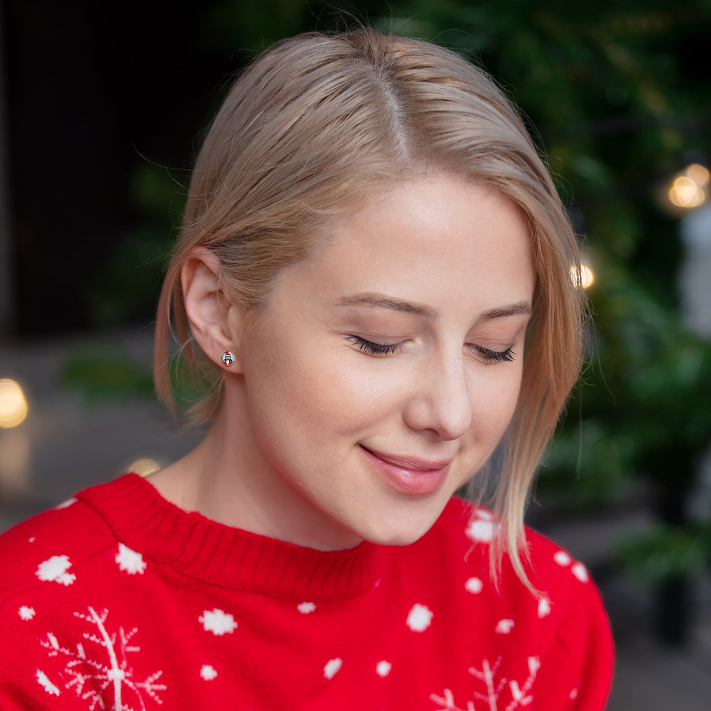 Snowfall Holiday Penguin Stud Earrings by Onyx O