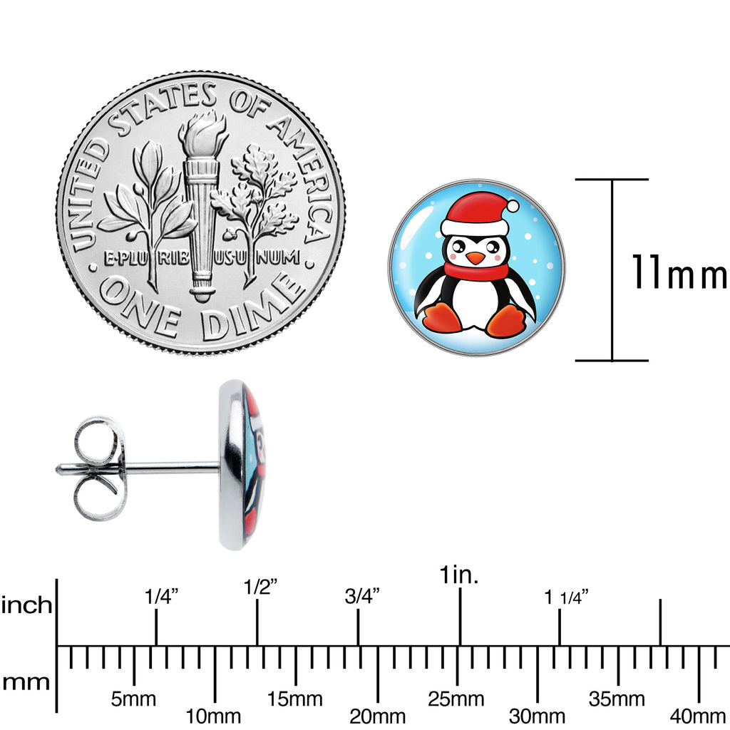 Snowfall Holiday Penguin Stud Earrings by Onyx O
