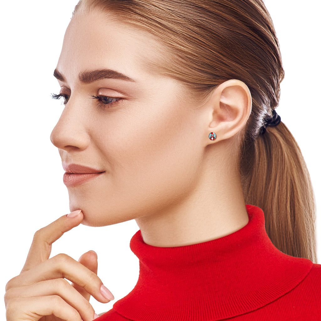 Snowfall Holiday Penguin Stud Earrings by Onyx O