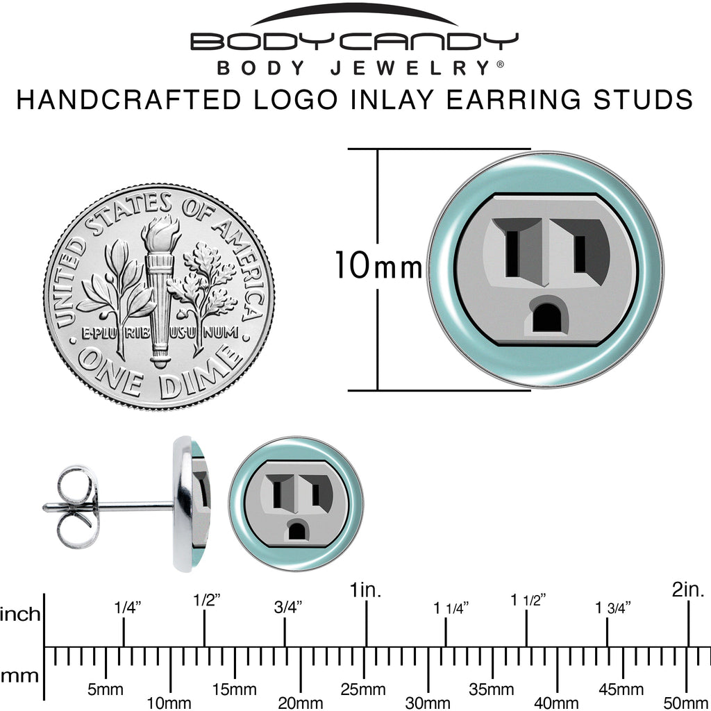 Frowning Plug Outlet Stud Earrings by Onyx O