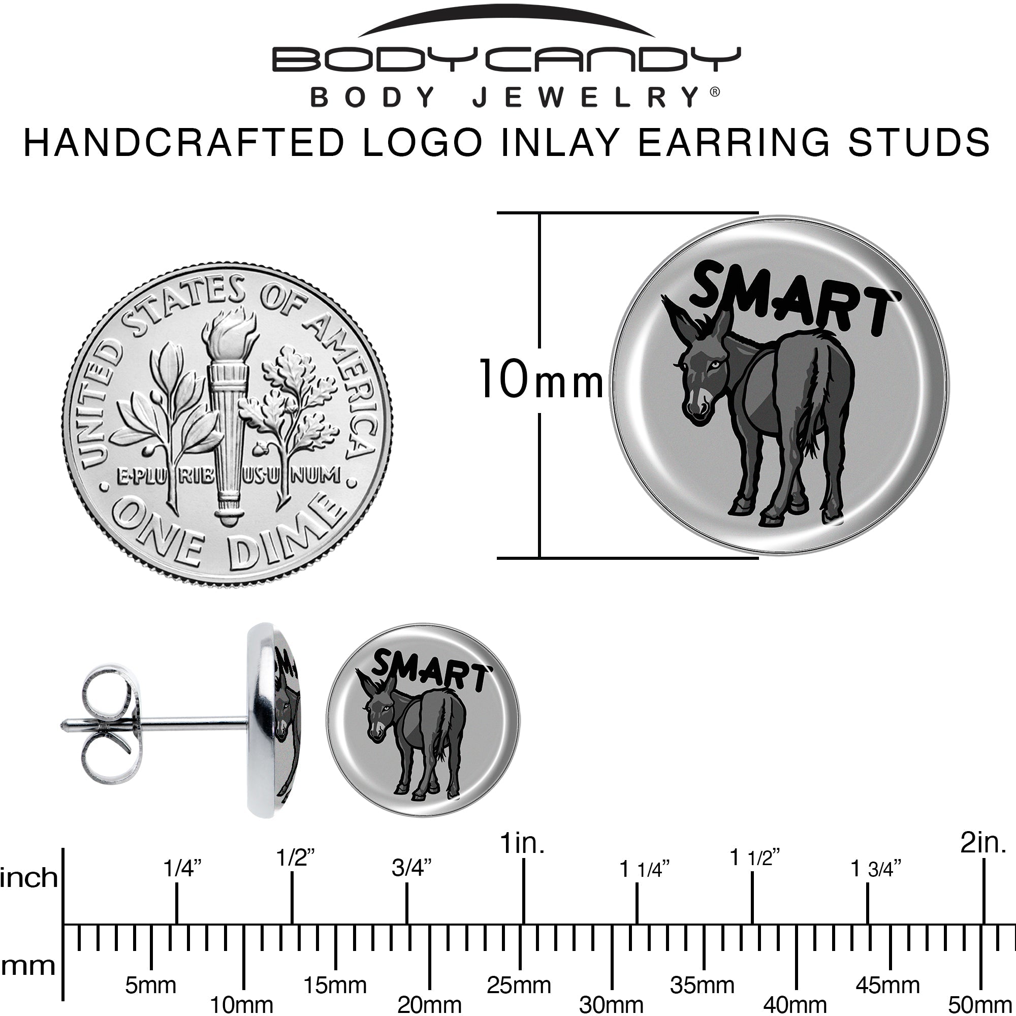 Donkey Smart Ass Stud Earrings by Onyx O