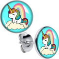 Rainbow Unicorn Stud Earrings by Onyx O