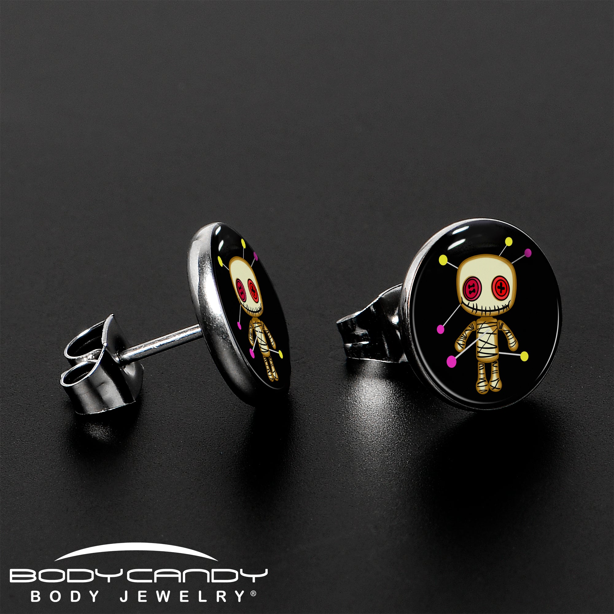 Voodoo Doll Stud Earrings by Onyx O