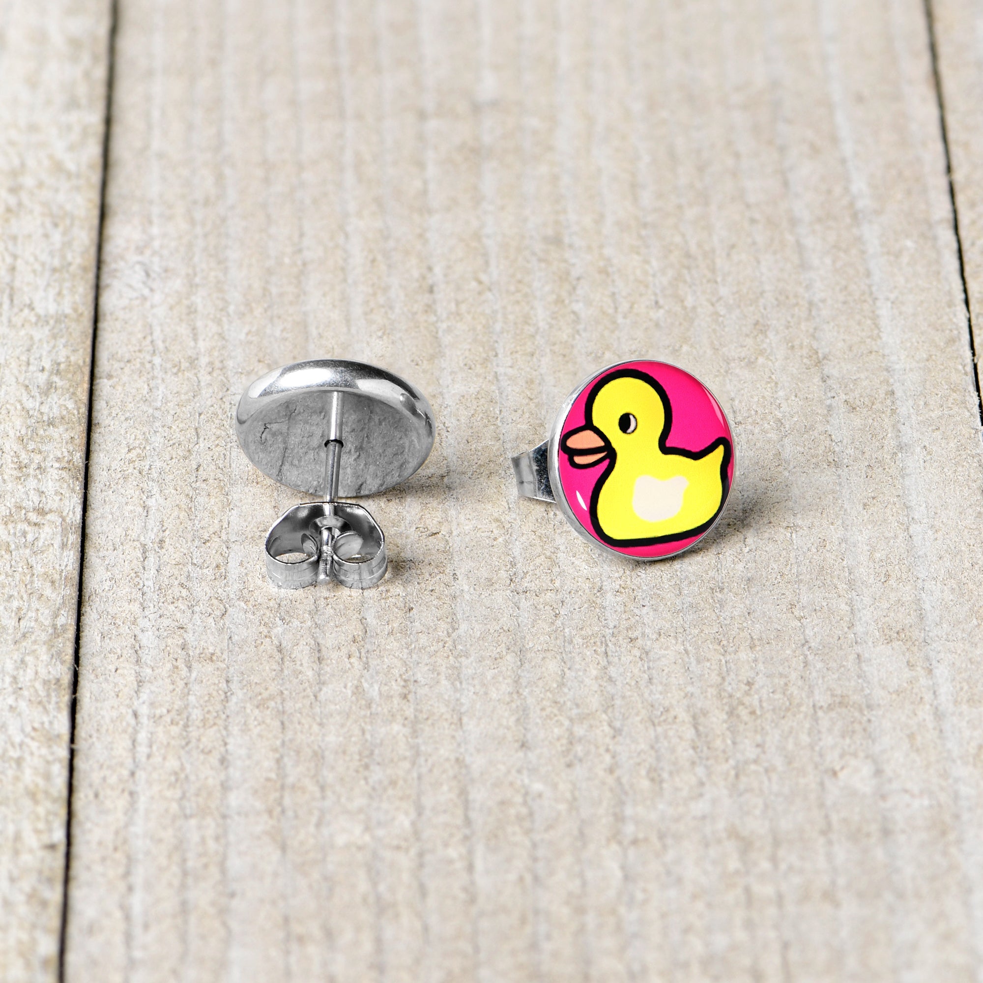 Yellow Ducky Stud Earrings by Onyx O