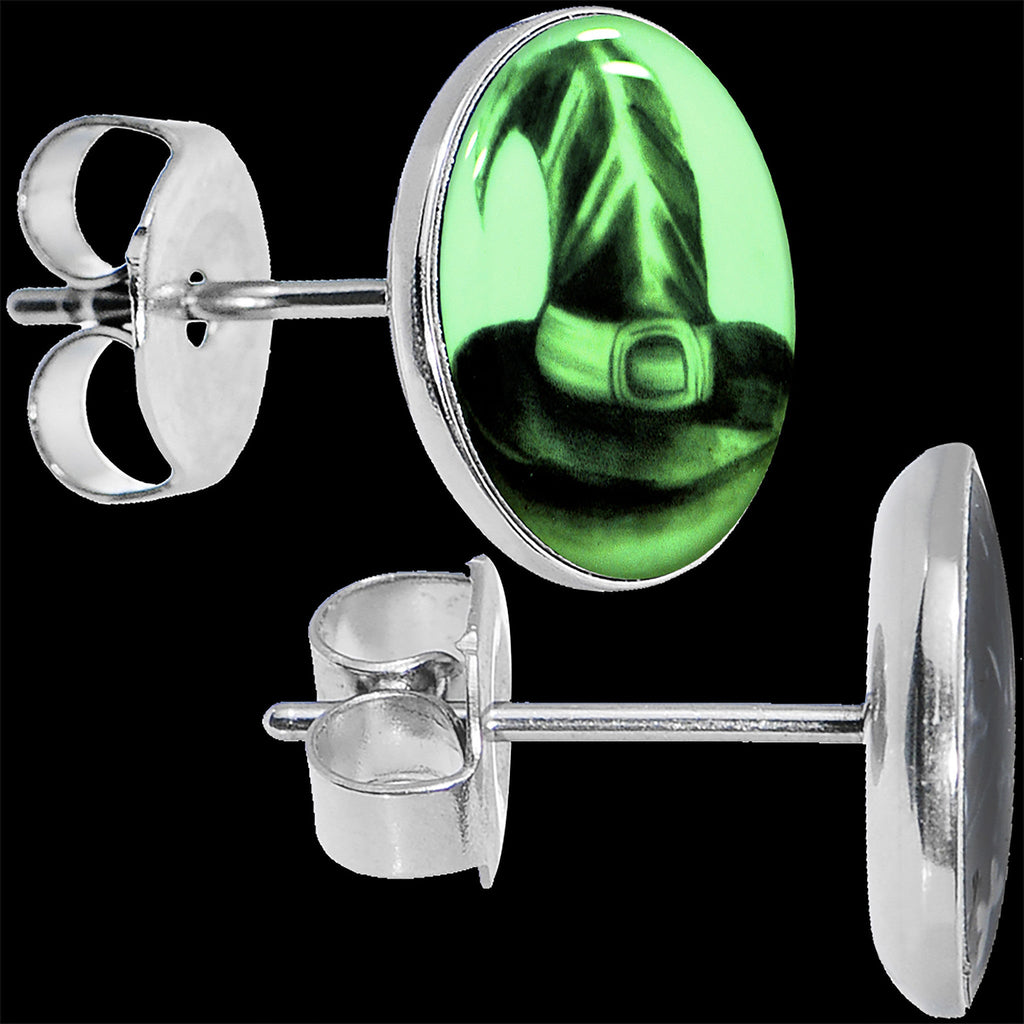 Magic Witch Hat Glow in the Dark Stud Earrings