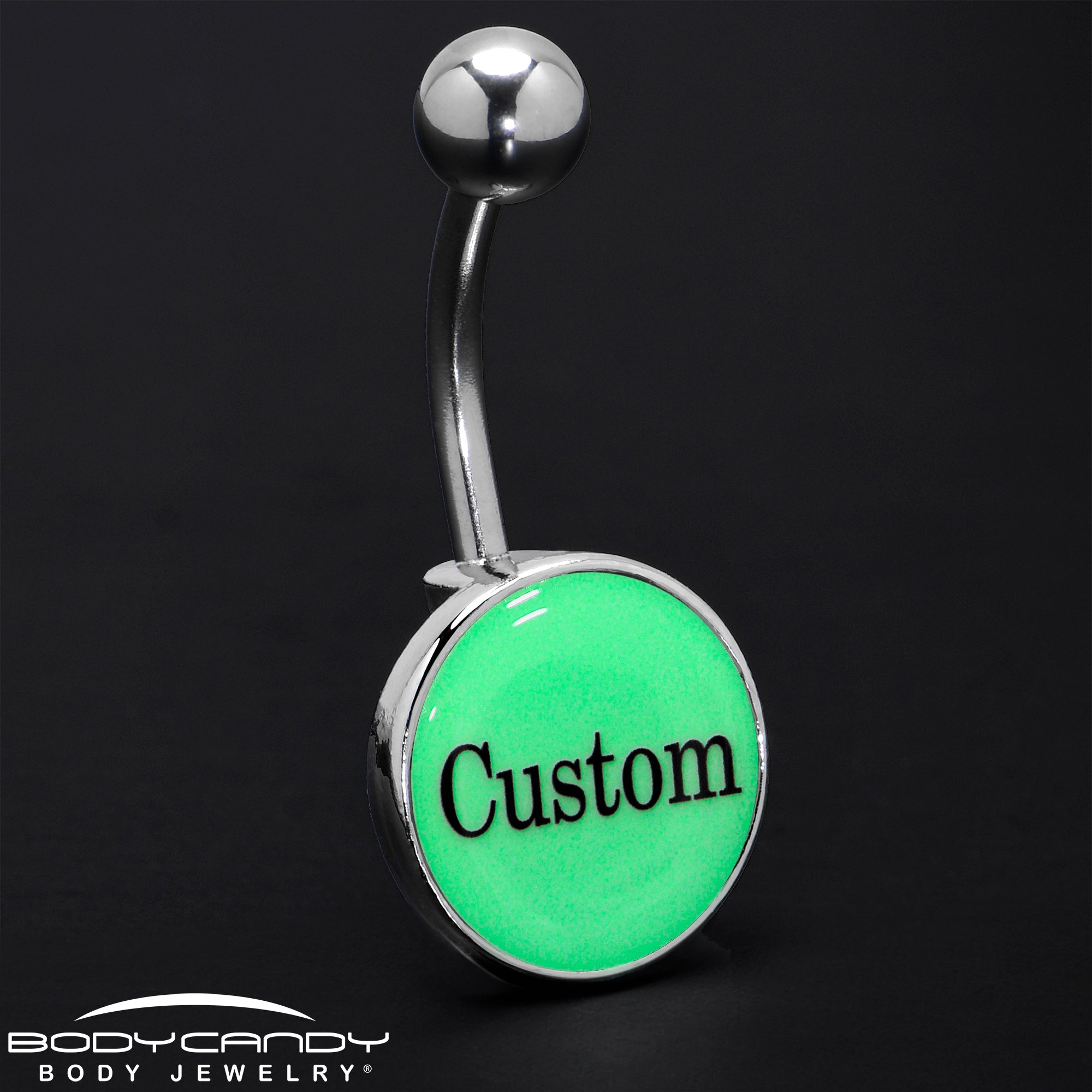 Custom Glow in the Dark Personalized Name Dangle Belly Ring