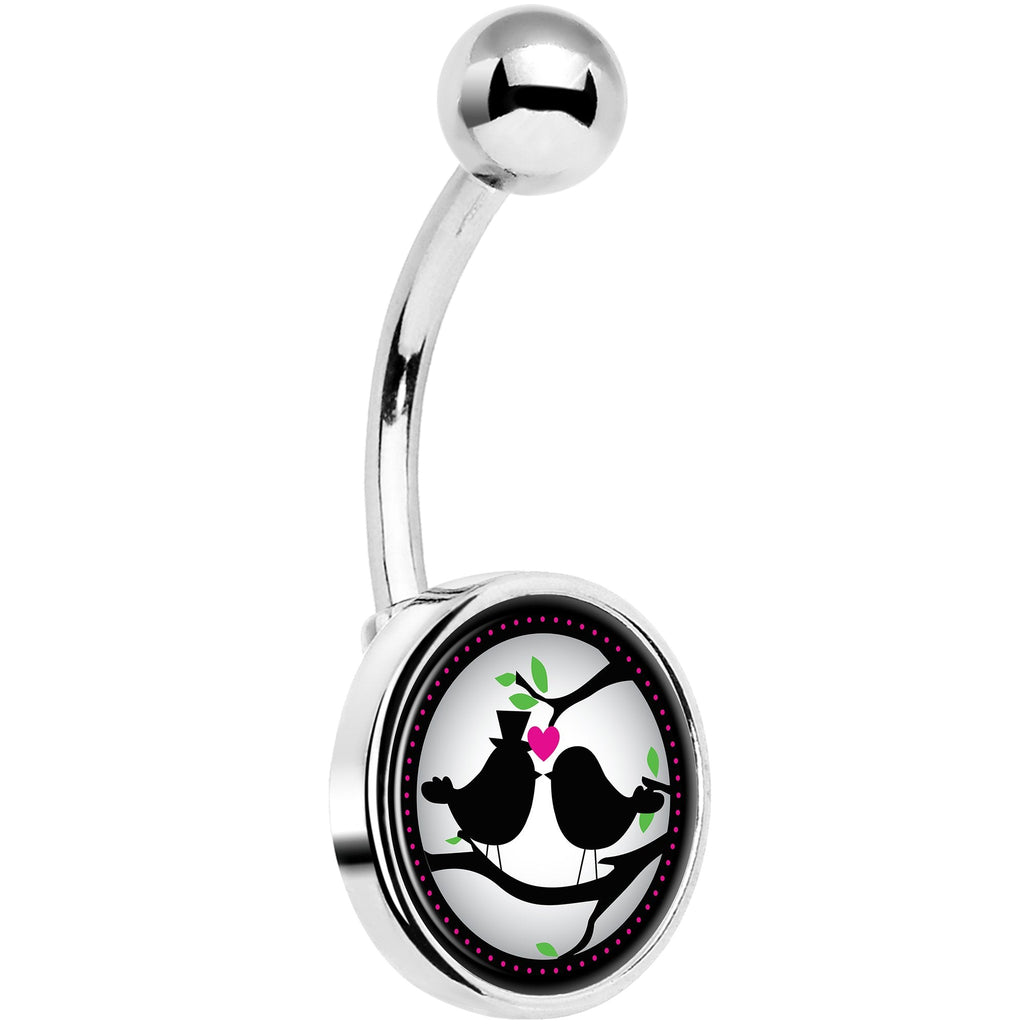 Lovebirds Silhouette Belly Ring