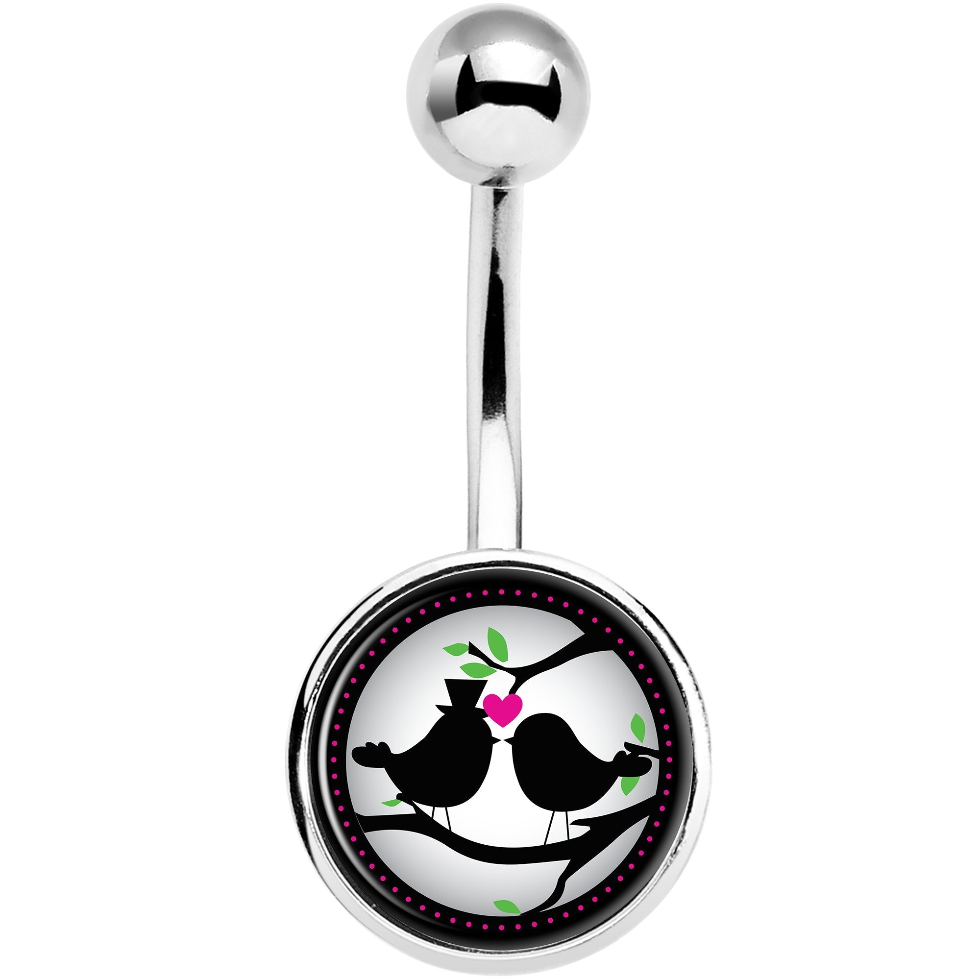 Lovebirds Silhouette Belly Ring