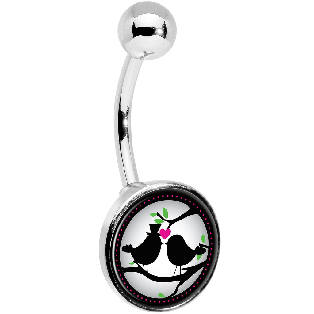 Lovebirds Silhouette Belly Ring