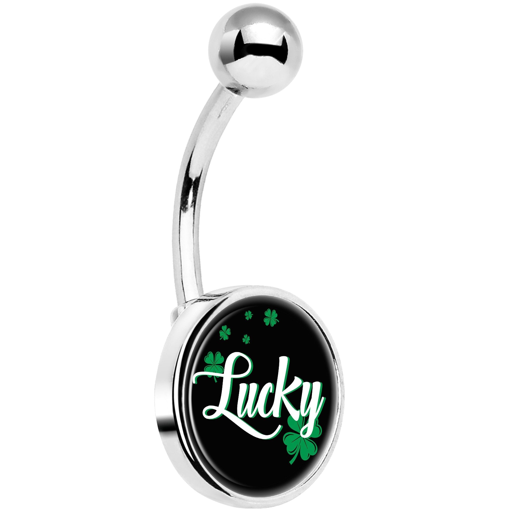 St Patricks Day Lucky Shamrock Belly Ring
