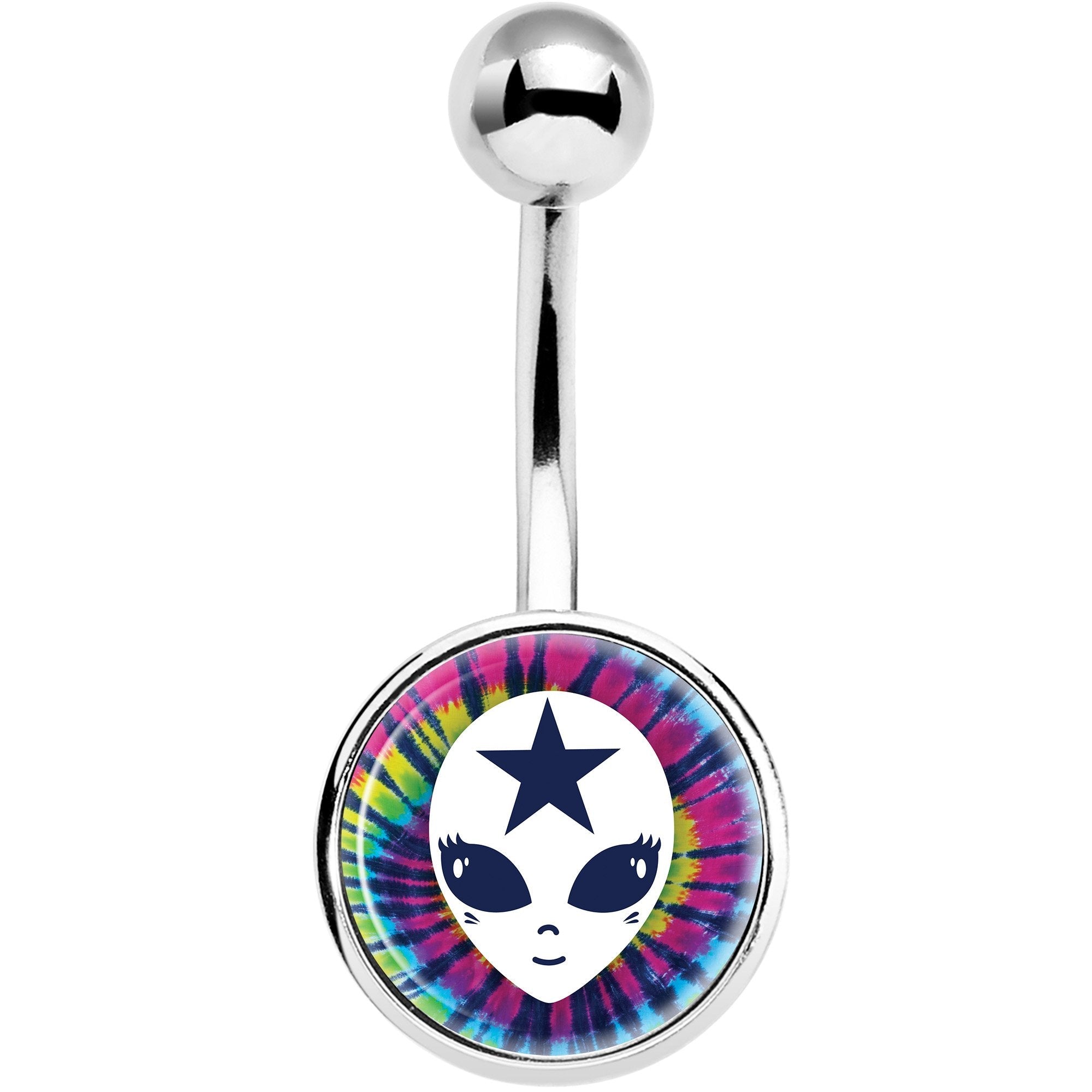 Star Tie Dye Alien Belly Ring