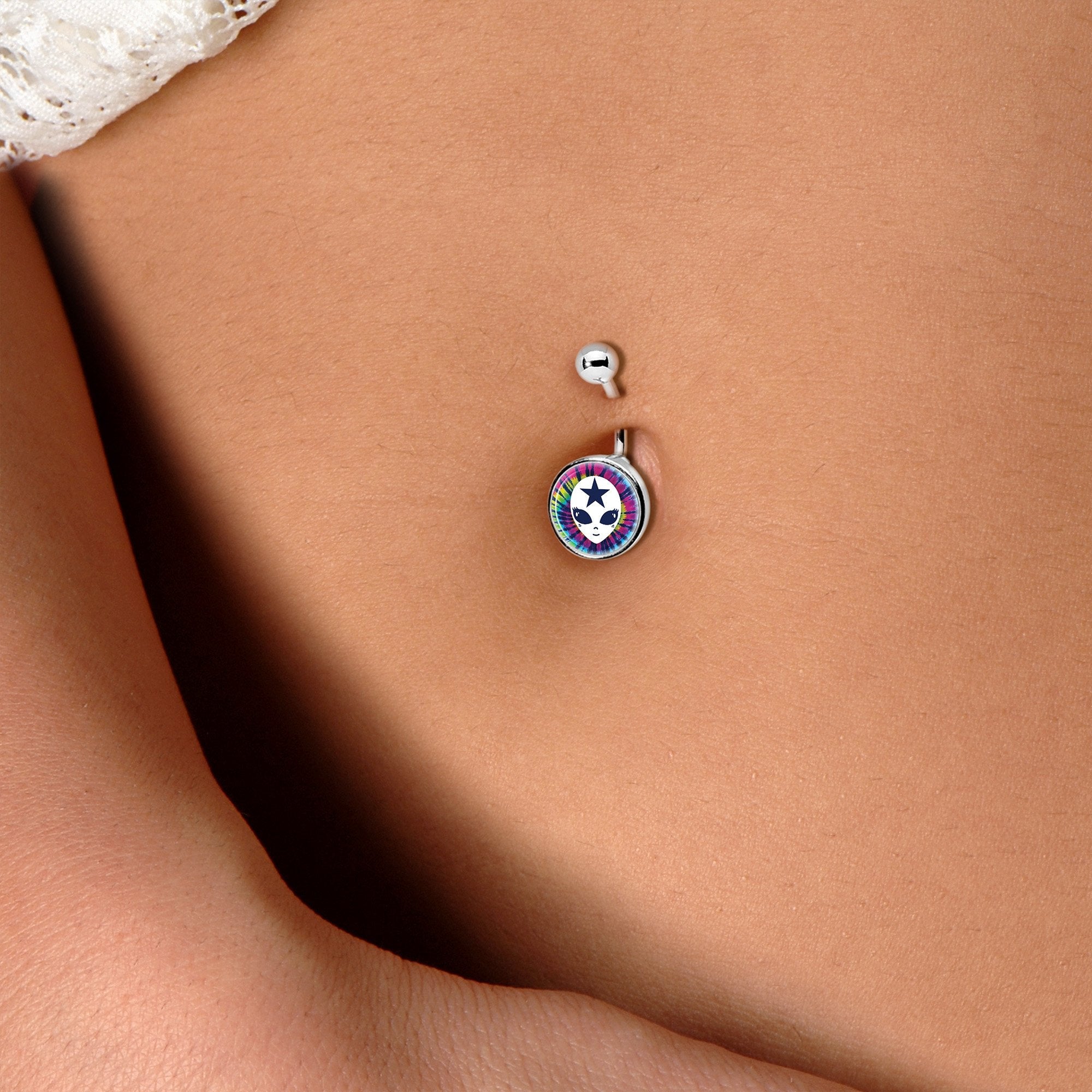 Star Tie Dye Alien Belly Ring