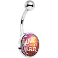 Love Not War Belly Ring