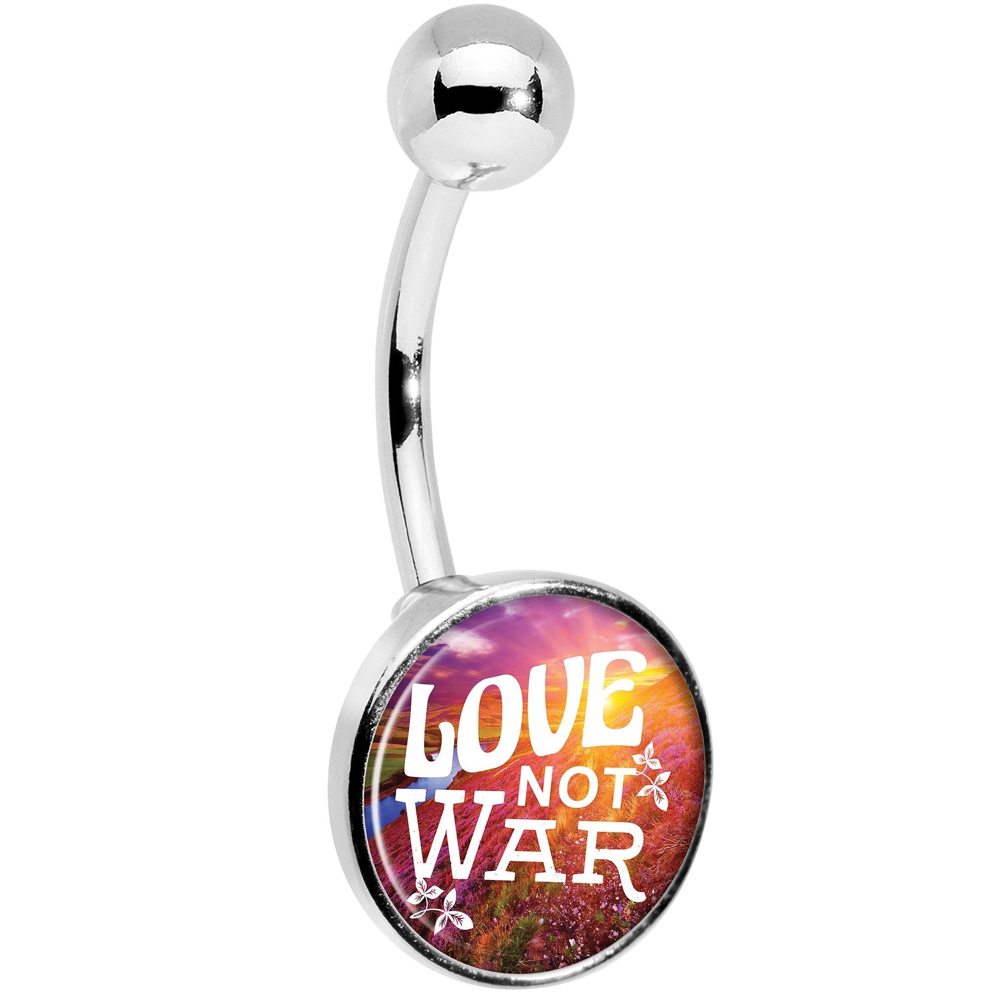 Love Not War Belly Ring