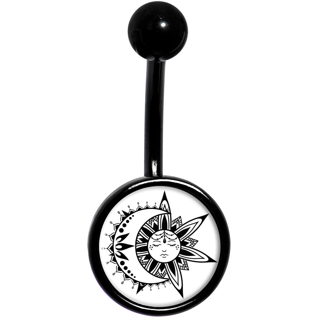 Sun and Moon Black Belly Ring