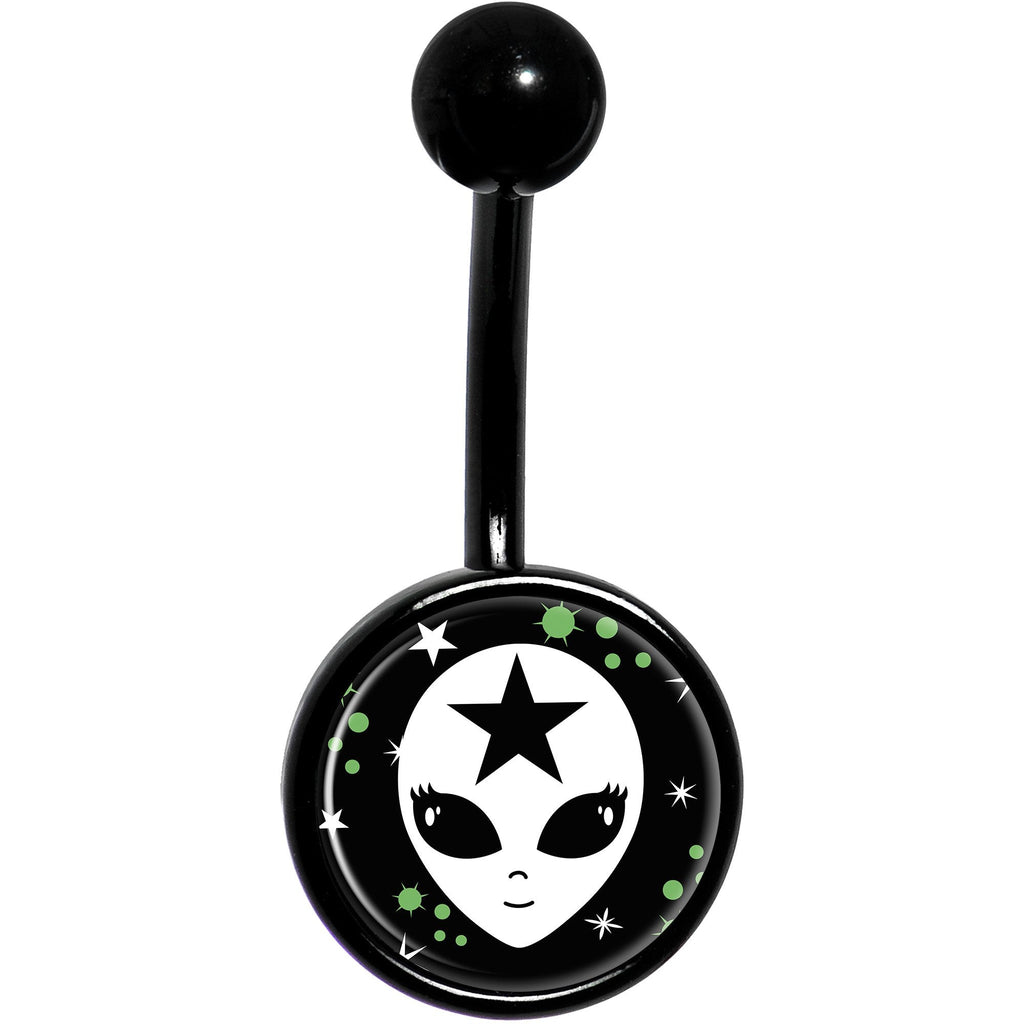 Starry Cute Alien Black Belly Ring