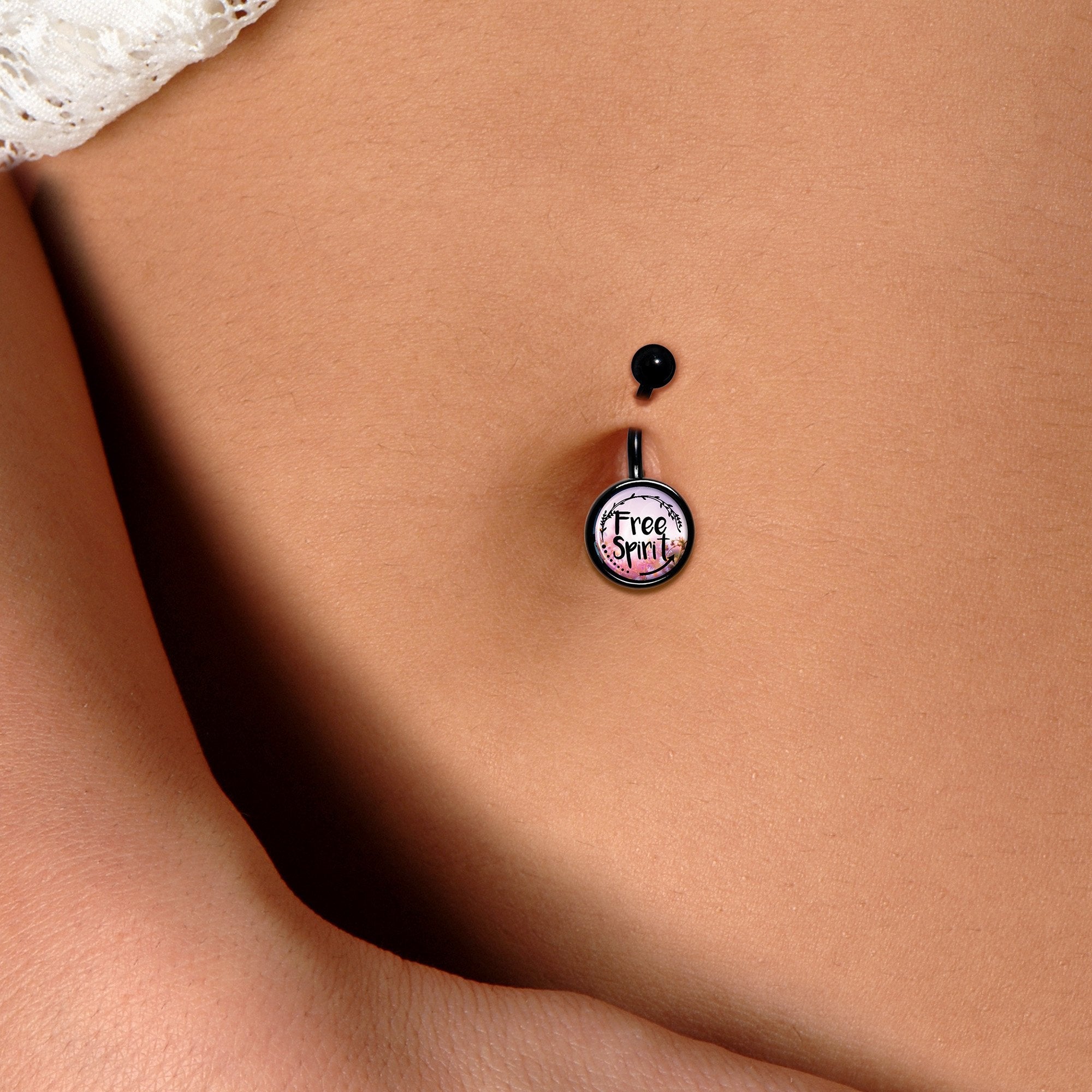 Free Spirit Black Belly Ring