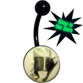 Black Titanium Classic Candy Corn Glow in the Dark Belly Ring