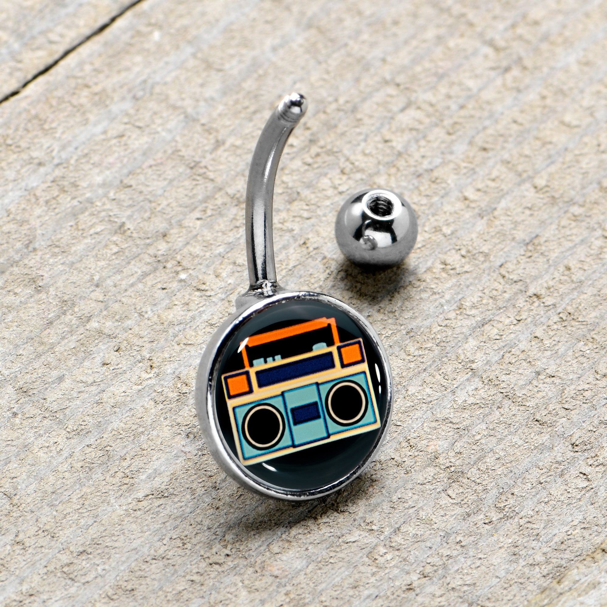 Retro Boombox Belly Ring by Onyx O
