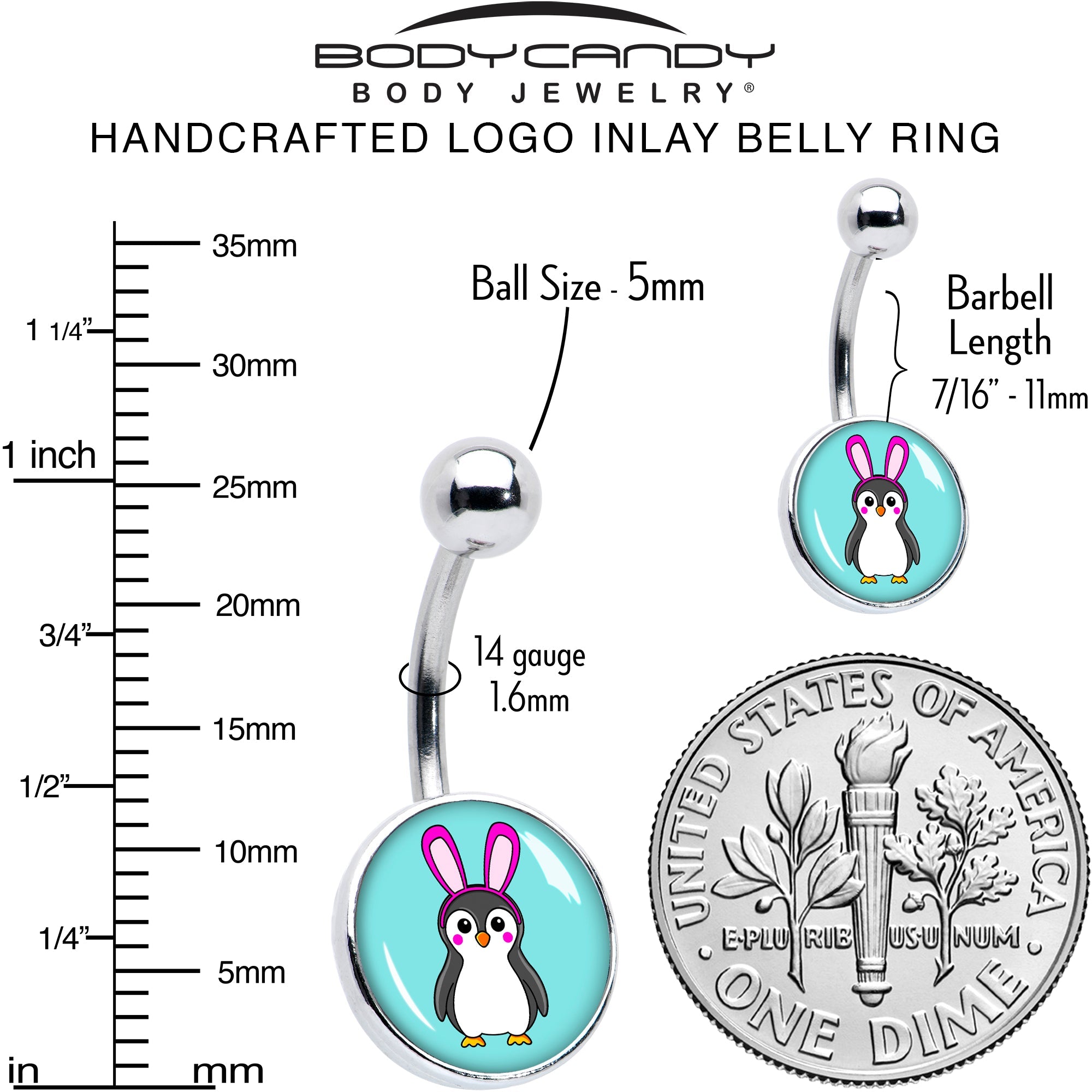 Bunny Penguin Belly Ring by Onyx O