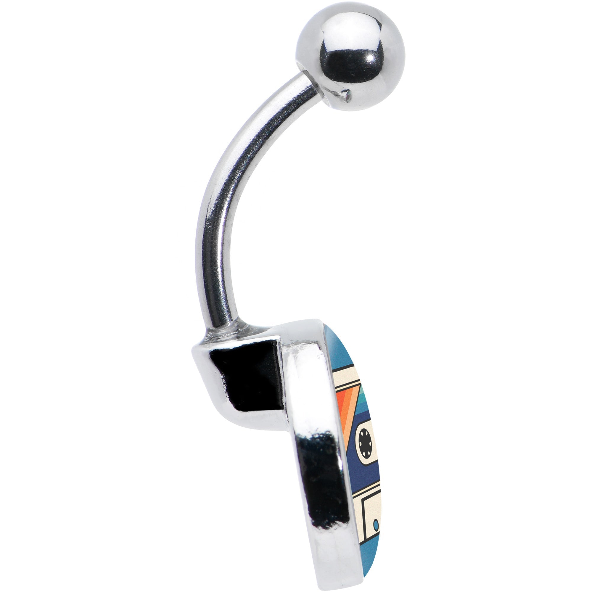 Retro Cassette Tape Belly Ring by Onyx O