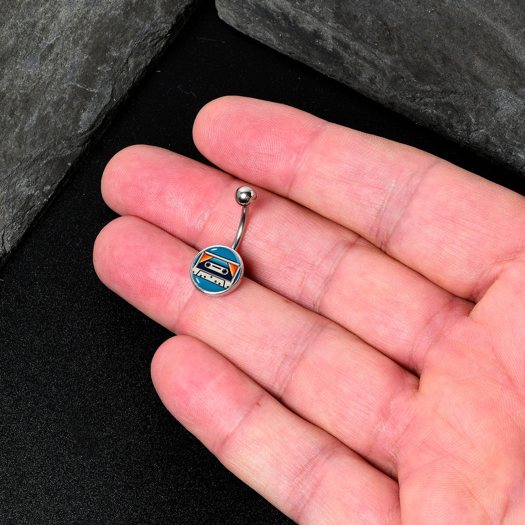 Retro Cassette Tape Belly Ring by Onyx O