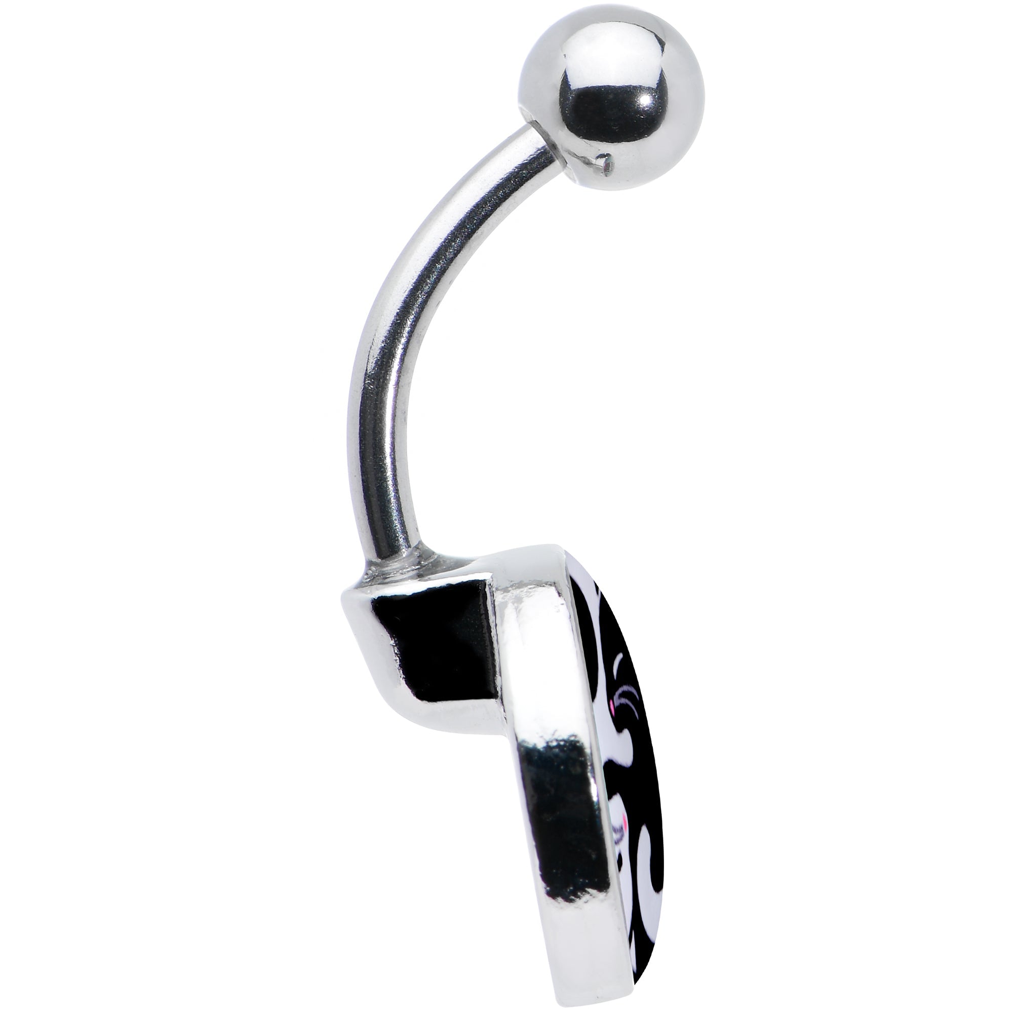 Cute Kitty Cat Yin Yang Belly Ring by Onyx O