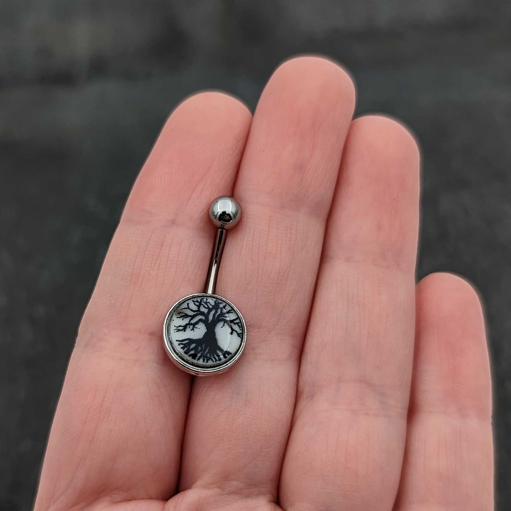 Glow in the Dark Tree of Life Belly Ring by Onyx O