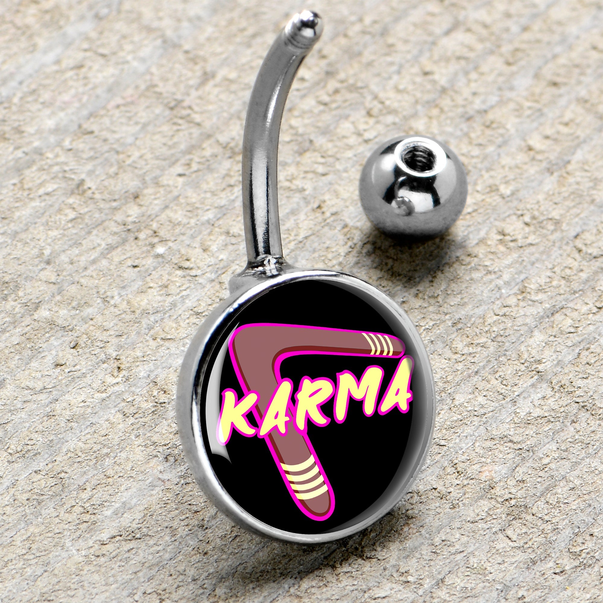 Karmic Boomerang Belly Ring by Onyx O