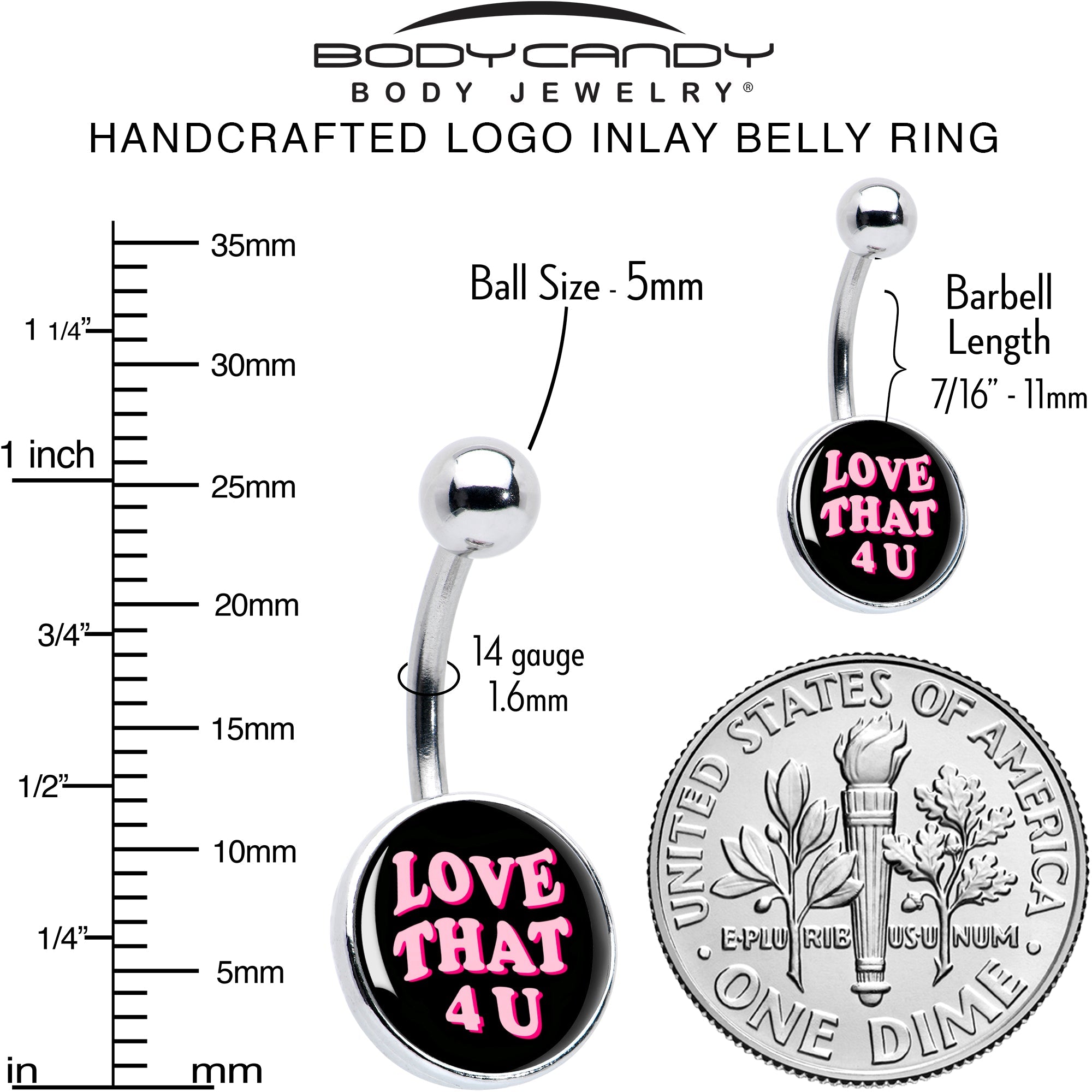 Love That 4 You Belly Ring by Onyx O
